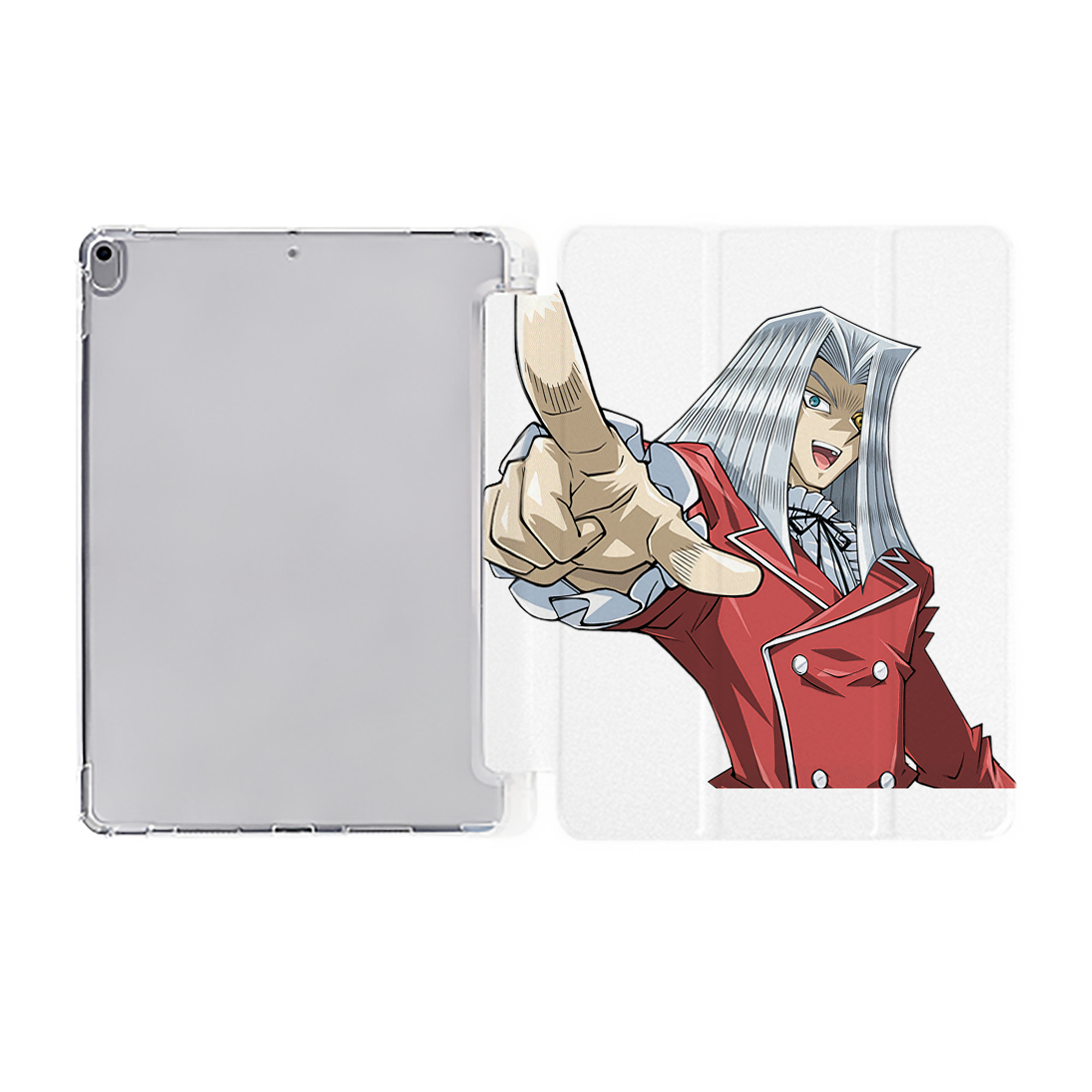 （画像用） 遊☆戯☆王 Yu-Gi-Oh! IPad ケース ペン収納付き 三つ折りスタンド PUレザー×シリコン 対応機種9.5/10.5/10.9インチ